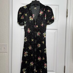 Topshop Black Floral Dress